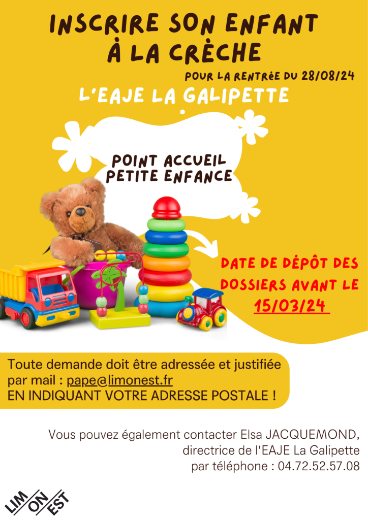 Inscriptions crèche 2024/2025 Site officiel de la ville de Limonest
