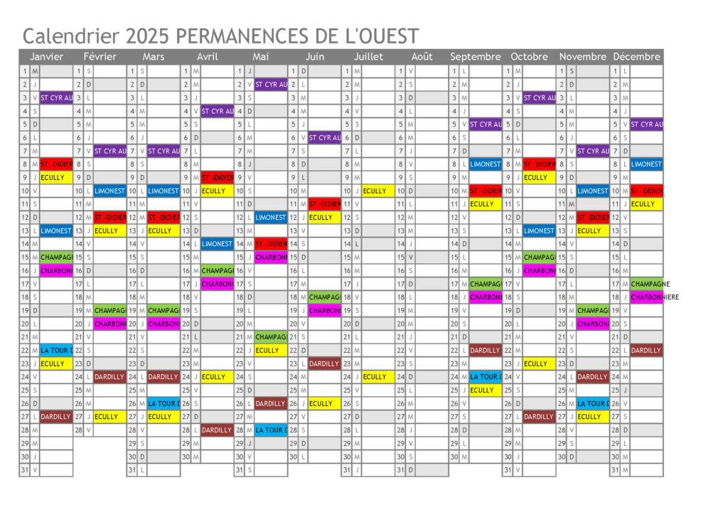 Calendrier des permanences en mairie - Agrandir l'image, fenêtre modale